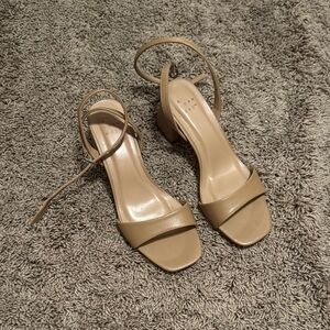 A New Day Tan Heeled Sandals with Ankle Strap